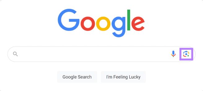 image search in Google by clicking the camera icon