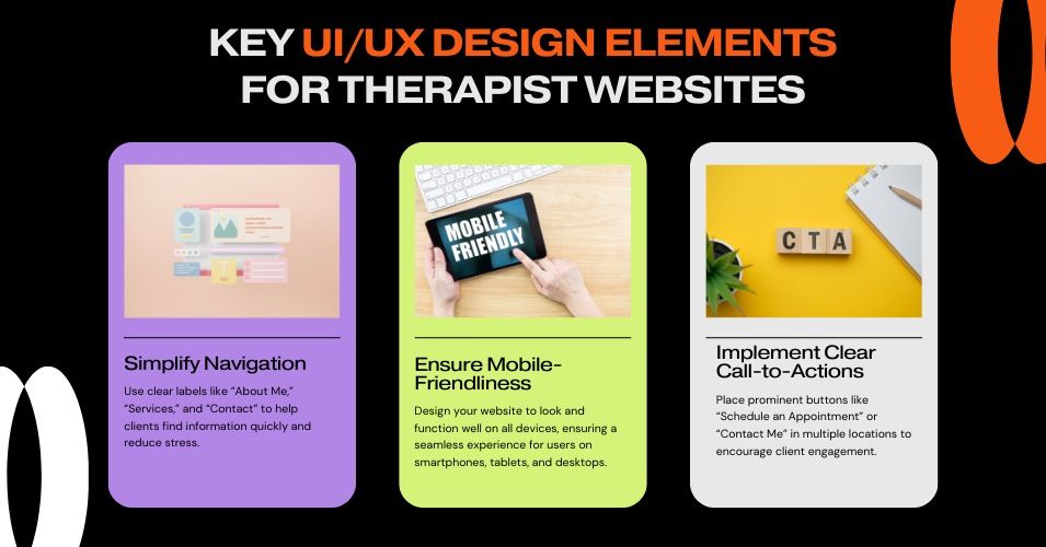Key UIUX Design Elements for Therapist Websites