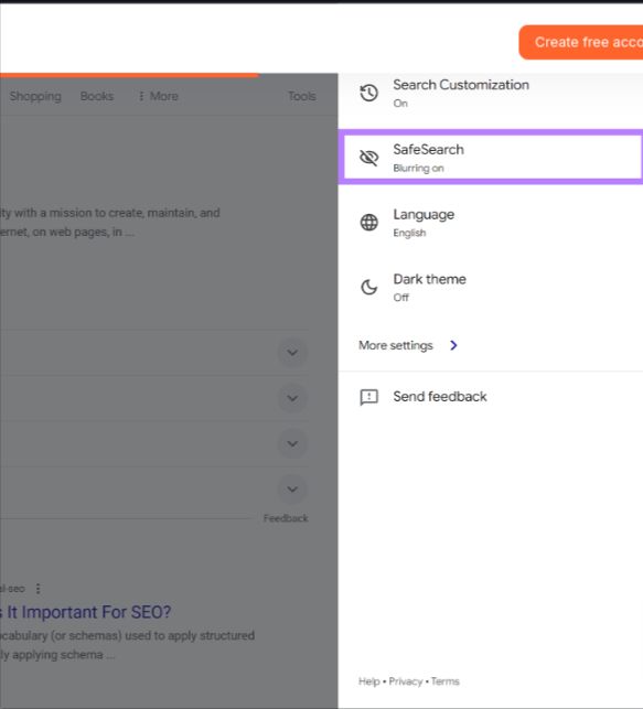 Manage Explicit Content in Google Search