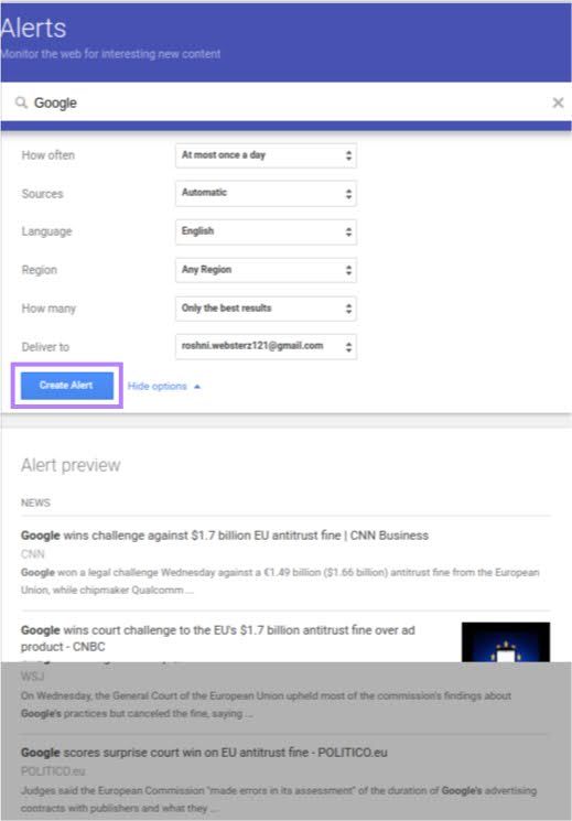 Set Up Search Alerts