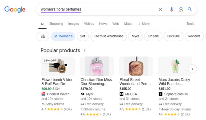 update the search query